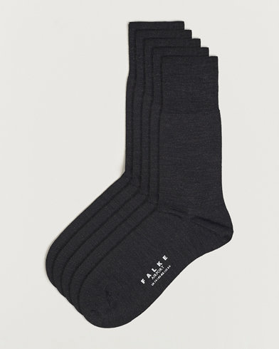 Men | Falke | Falke | 5-Pack Airport Socks Anthracite Melange