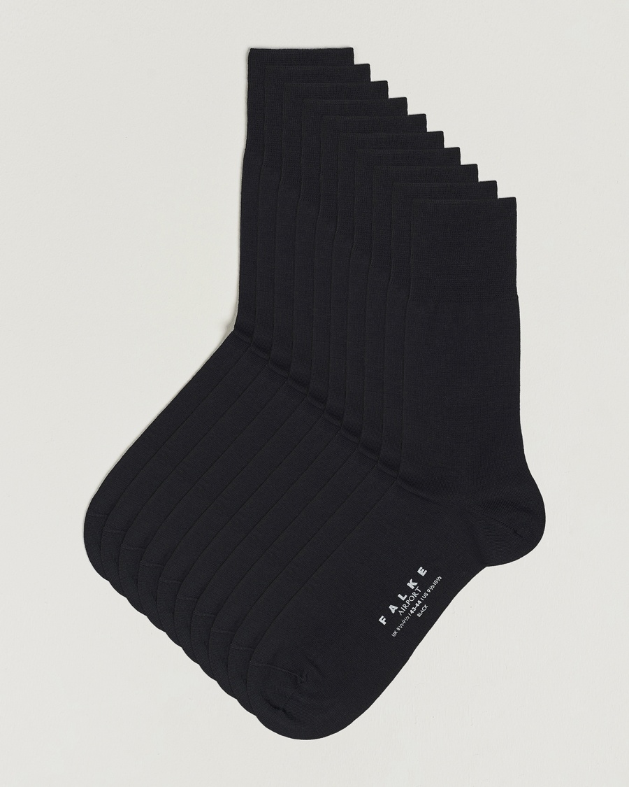 Falke 10-Pack Airport Socks Black – Black