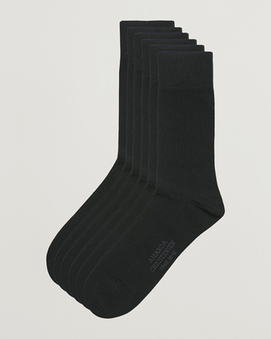 6-Pack True Cotton Socks Black