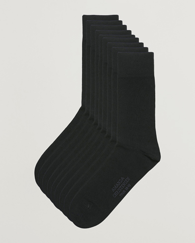 Men | Amanda Christensen | Amanda Christensen | 9-Pack True Cotton Socks Black