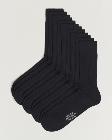 Men | Business & Beyond | Amanda Christensen | 12-Pack True Cotton Ribbed Socks Black