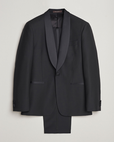 Men | Celebrate the New Year in style | Oscar Jacobson | Figaro/Denz Straight Wool Tuxedo Suit Black