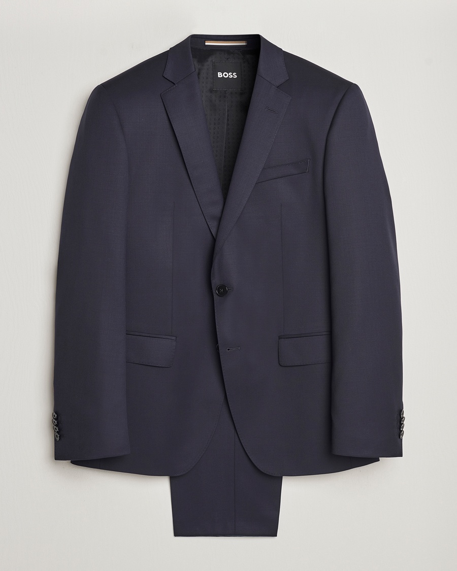 BOSS BLACK Huge Wool Suit Dark Blue – Blue