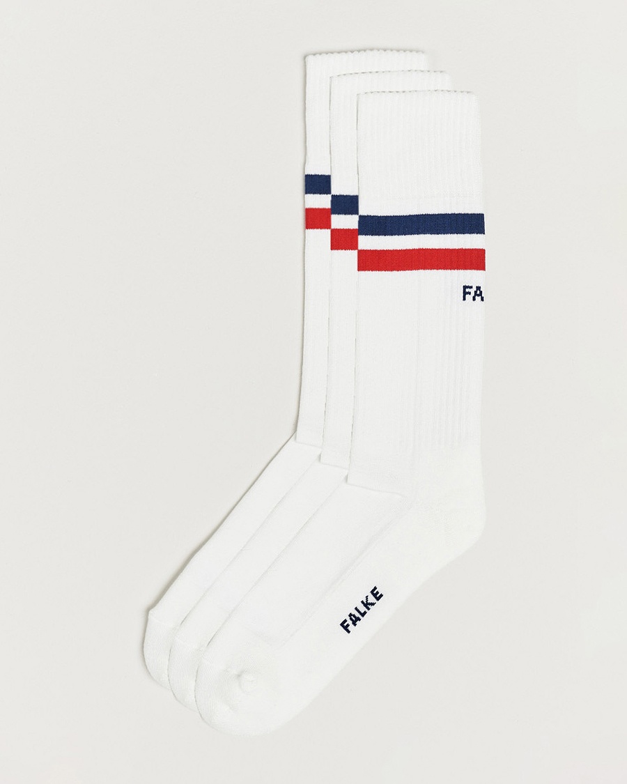 Falke 3-pack Dynamic Tennis Socks White/Blue/Red – White