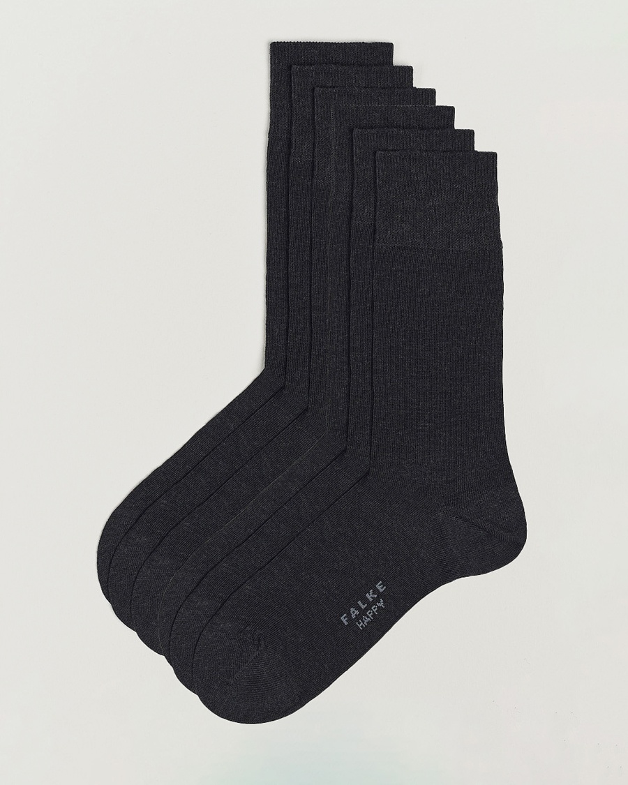 Falke 6-pack Happy Cotton Socks Anthracite Melange – Grey