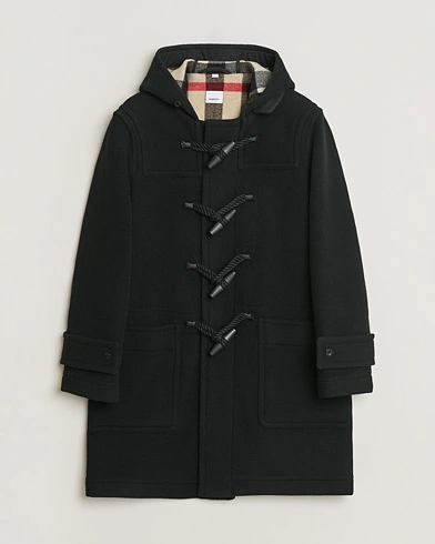 Pre-owned Burberry Wool Duffle Coat Black 50 – Black