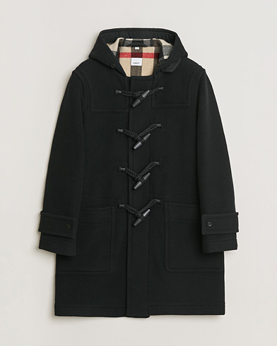 Pre-owned Burberry Wool Duffle Coat Black 50 – Black