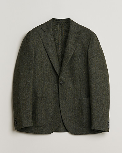 L.B.M. 1911 Herringbone Wool Blazer Green 52 – Green