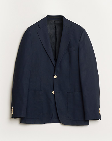 De Petrillo Mohair Blend Blazer Navy 52 at CareOfCarl.com