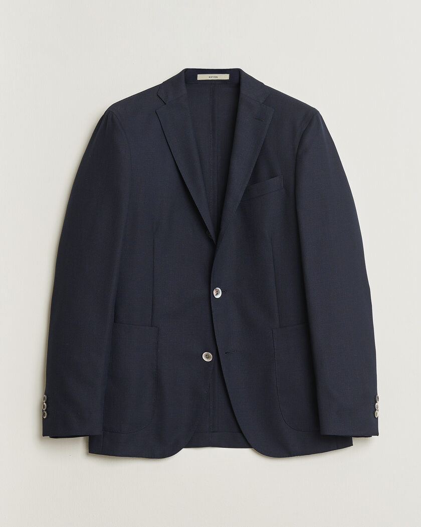 Pre-owned Boglioli Dover Wool Hopsack Blazer Navy 48 – Blue