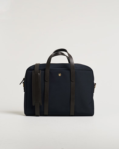 Pre-owned Mismo M/S Aspire Briefcase Navy/Dark Brown – Blue