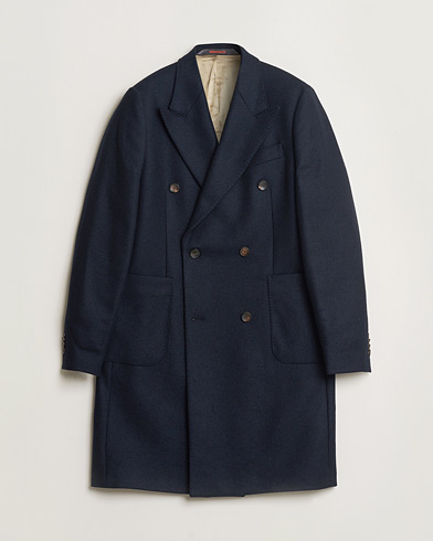 Pre-owned Morris Double Breasted Wool Coat Navy 48 – Blue