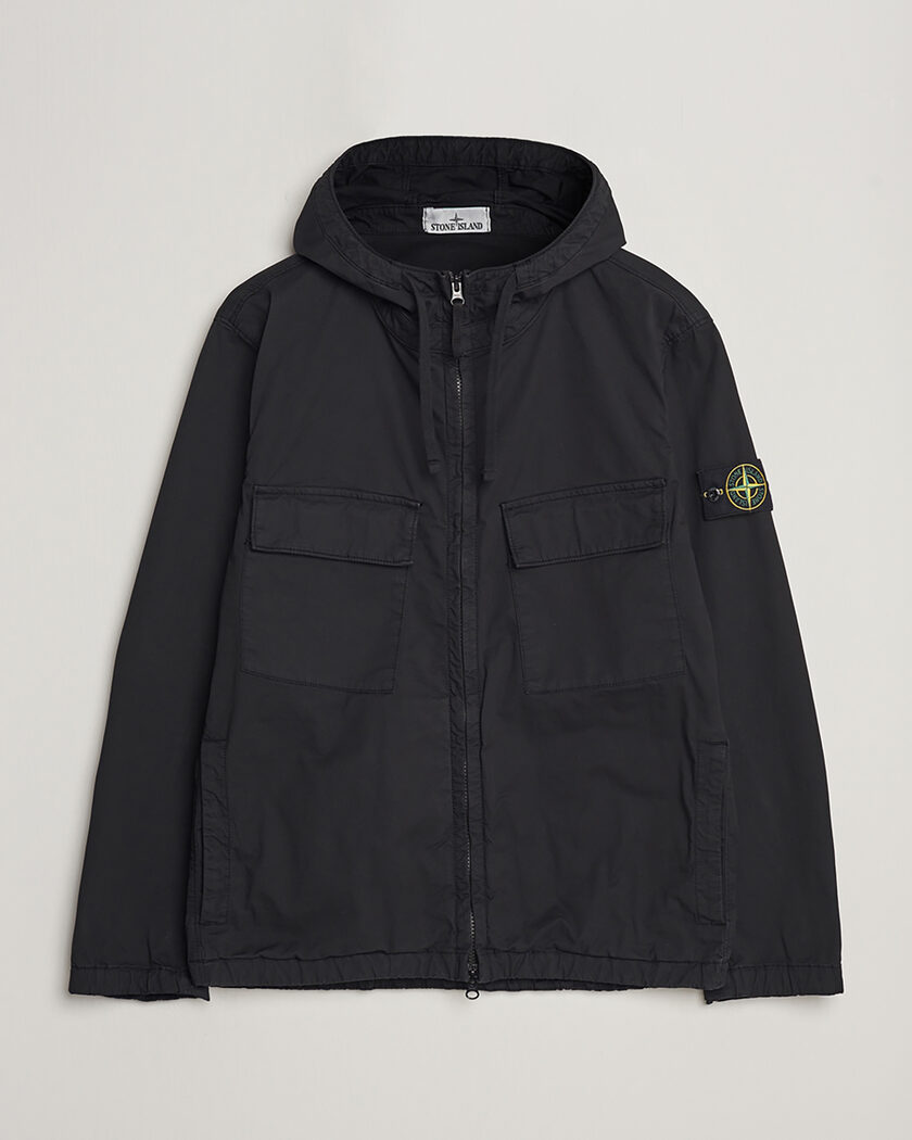 Pre-owned Stone Island Supima Cotton Hooded Jacket Black XL – Black