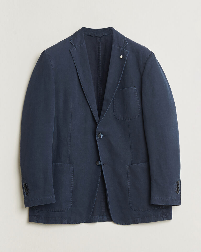 Pre-owned L.B.M. 1911 Jack Regular Fit Cotton & Linen Blazer Navy 52 – Blue