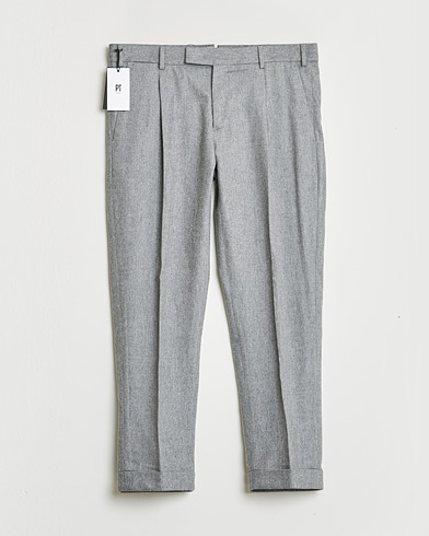 Pre-owned PT01 Pleated Wool Trousers Grey Melange 50 – Grey
