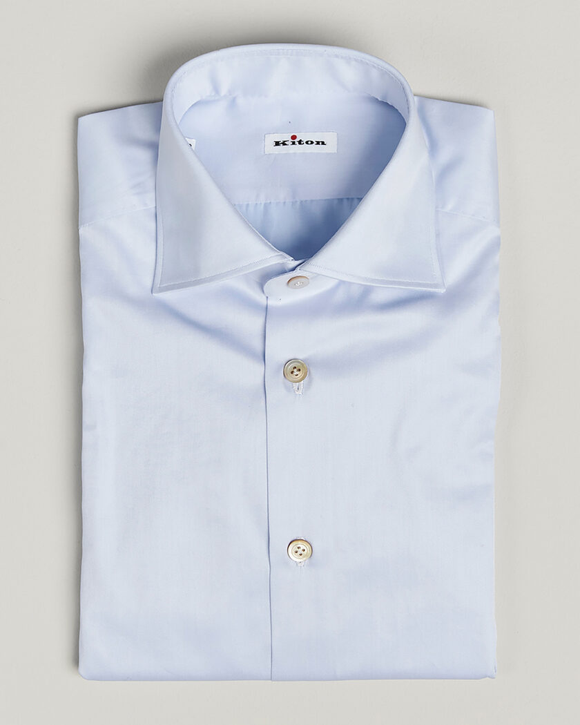 Pre-owned Kiton Cotton Dress Shirt Light Blue 38 - S – Blue