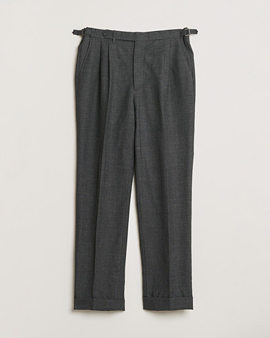 Pre-owned Berg&Berg High Waisted Double Pleated Wool Trousers Dark Grey 52 – Grey