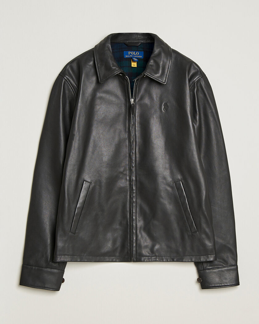 Pre-owned Polo Ralph Lauren Maxwell Windbreaker Leather Jacket Polo Black L – Black