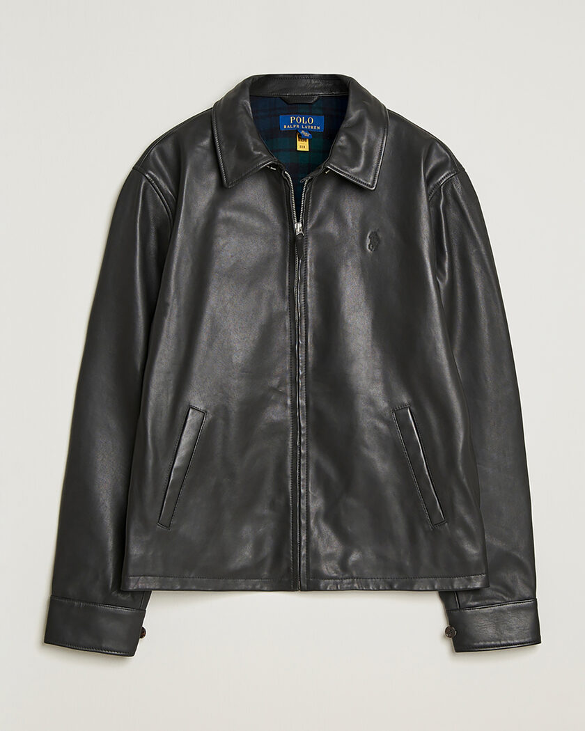 Pre-owned Polo Ralph Lauren Maxwell Windbreaker Leather Jacket Polo Black L – Black
