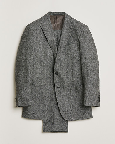 Caruso Houndstooth Wool Suit Grey 50 – Grey