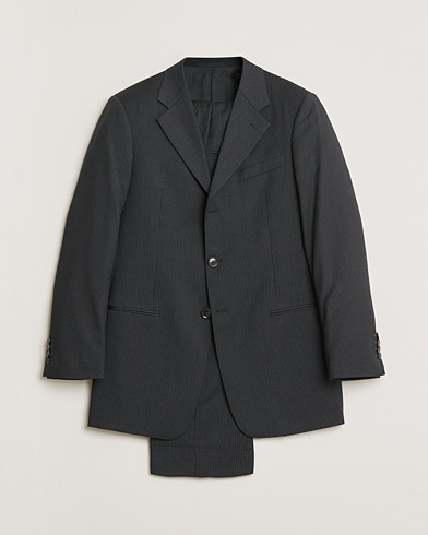 Pre-owned Armani Collezioni Pinstriped Wool Suit Dark Grey 50 – Grey