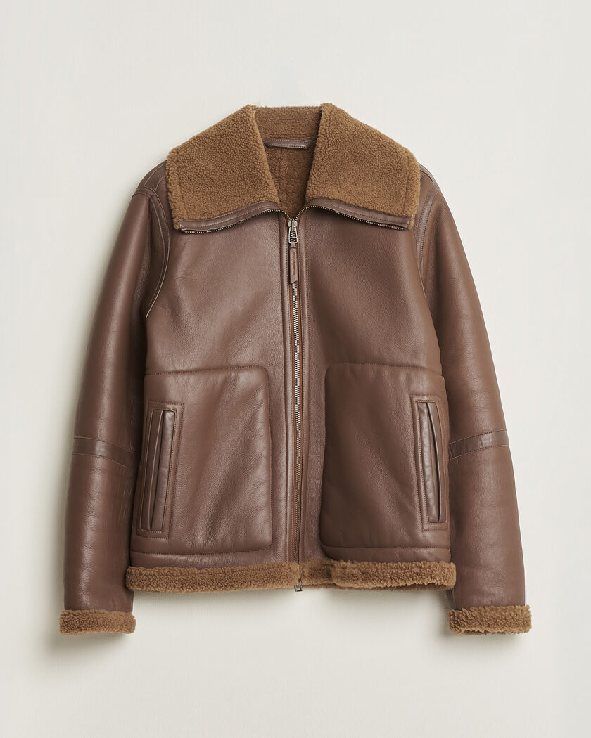Tiger of Sweden Dace Shearling Jacket Brown M – Brown