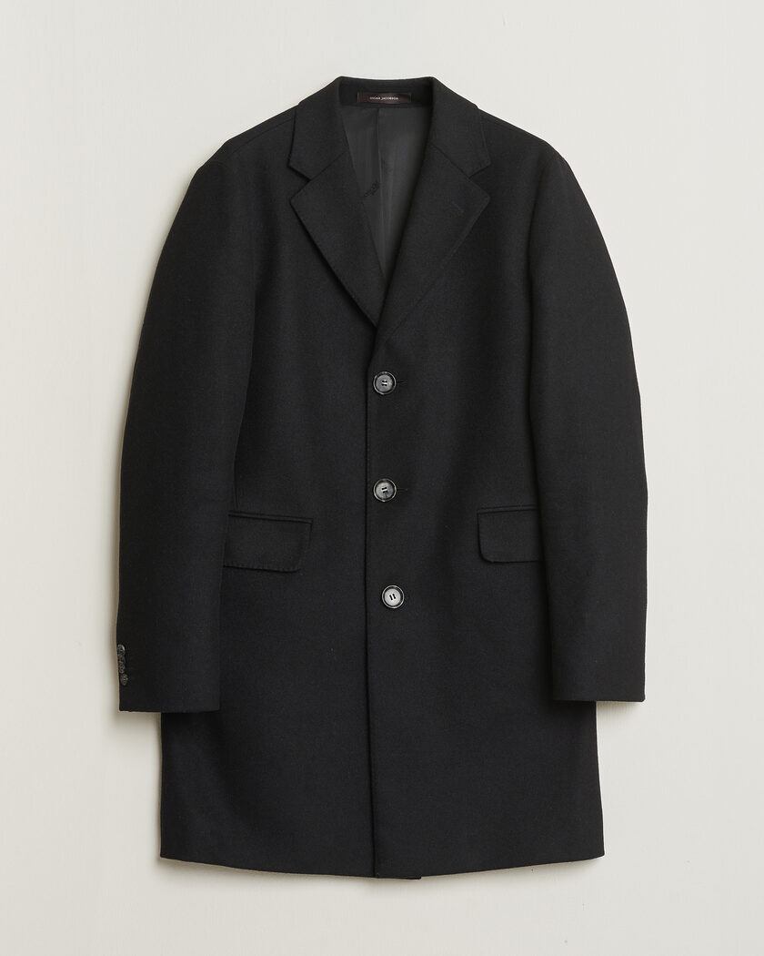 Pre-owned Oscar Jacobson Sonny Wool Coat Black 48 – Black