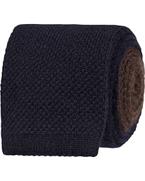  Knitted Wool/Cashmere Tie 6,5 cm Navy