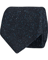  Herringbone Silk/Wool 7,5 cm Tie Navy