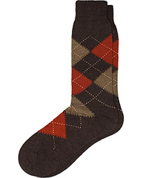  Racton Argyle Merino/Nylon Sock Dark Brown