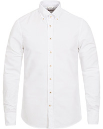  Slimline Button Down Oxford Shirt White