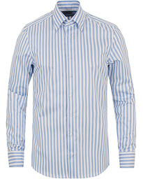  Slimline Button Down Stripe Shirt White/blue