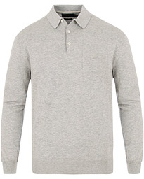  Pima Cotton Knitted Polo Grey Heather