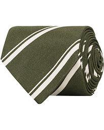  Silk Stripe 8 cm Tie Green