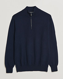  Cashmere Half Zip Sweater Navy