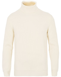  Rib Stitch Wool Turtleneck Sweater Off White