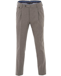  Gentleman Fit Pleated Flannel Trousers Olive