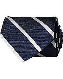  Striped 8 cm Silk Tie Navy