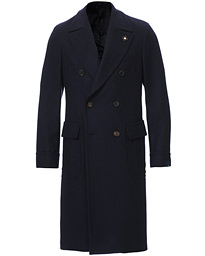  Wool/Cashmere Double Breasted Coat Navy