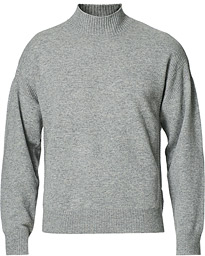  Recycled Wool/Cashmere Mock Neck Light Grey