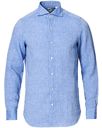  Tokyo Slim Fit Linen Shirt Light Blue