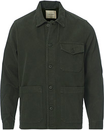  Sturdy Twill Patch Pocket Overshirt Forest