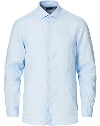  Slim Fit Linen Shirt Light Blue