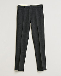  Flat Front Flannel Trousers Dark Grey