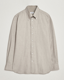  Cotton/Cashmere Button Down Flannel Shirt Taupe