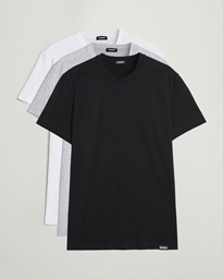  3-Pack Cotton Crew Neck T-Shirt White/Grey/Black
