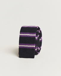  Striped Wool Tie Black/Purple