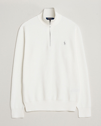 Polo Ralph Lauren Textured Half Zip Deckwash White at CareOfCarl.com