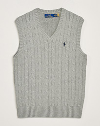  Cotton Cable Vest Fawn Grey Heather