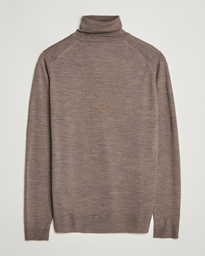 John Smedley Cherwell Extra Fine Merino Rollneck Mushroom Brown at